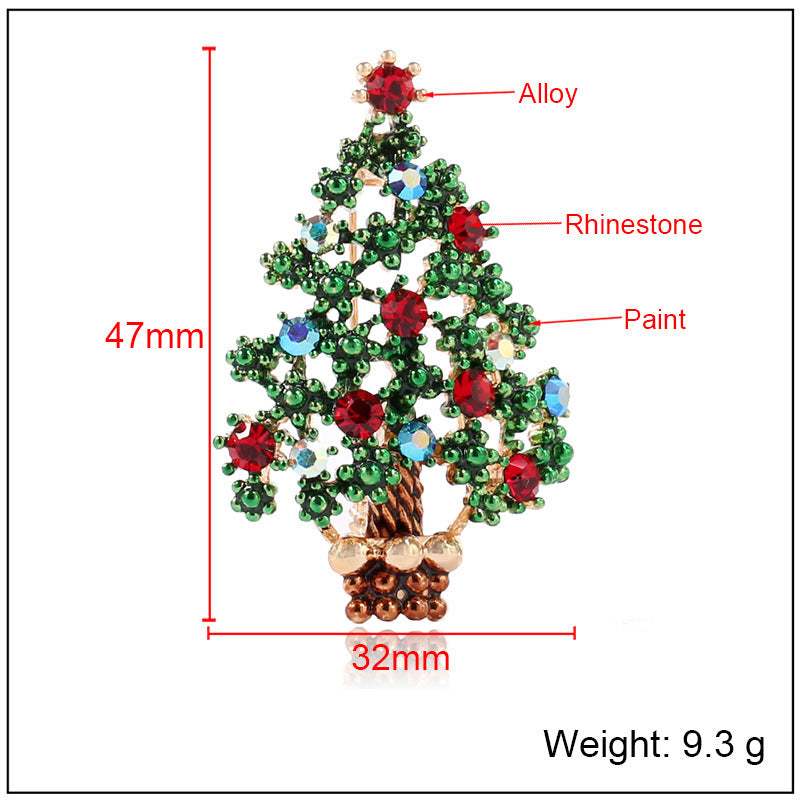 Christmas Tree Brooch Pin - Festive Jewelry for Women & Girls