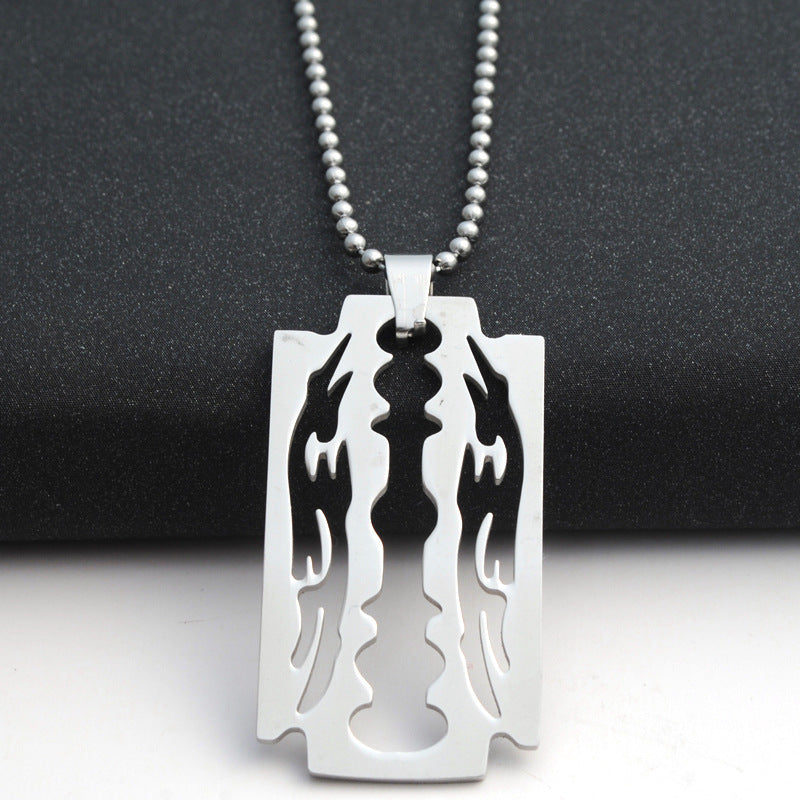 Stainless Steel Blade Pendant Necklace