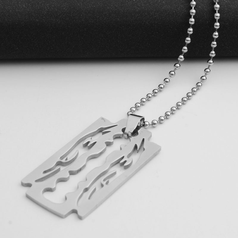 Stainless Steel Blade Pendant Necklace