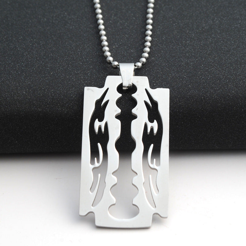 Stainless Steel Blade Pendant Necklace