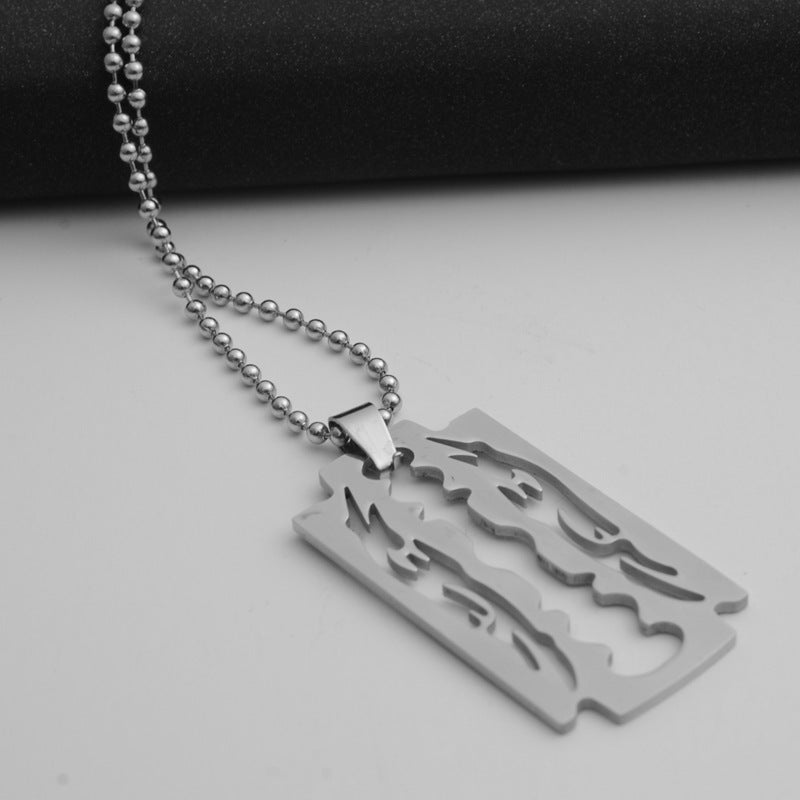 Stainless Steel Blade Pendant Necklace