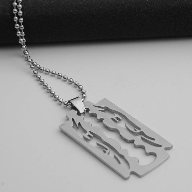 Stainless Steel Blade Pendant Necklace