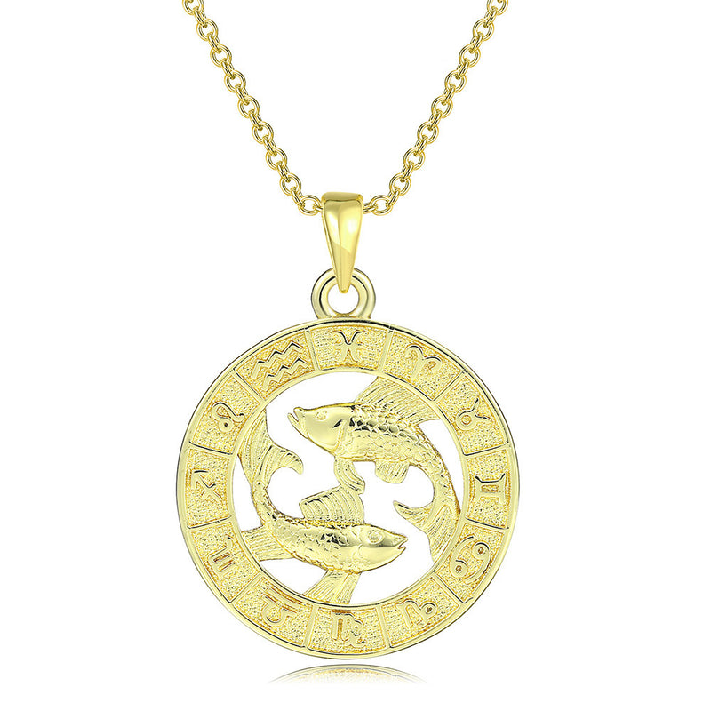 Zodiac Sign Gold Pendant Necklace