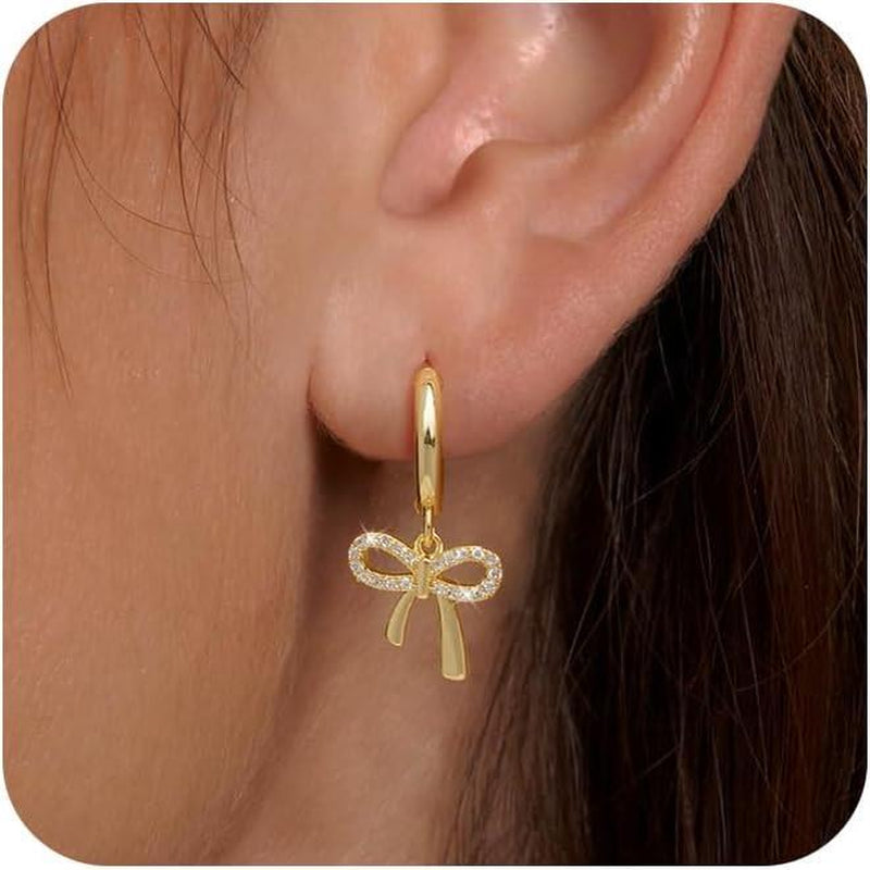 Stylish Bow Earrings Set Hoop