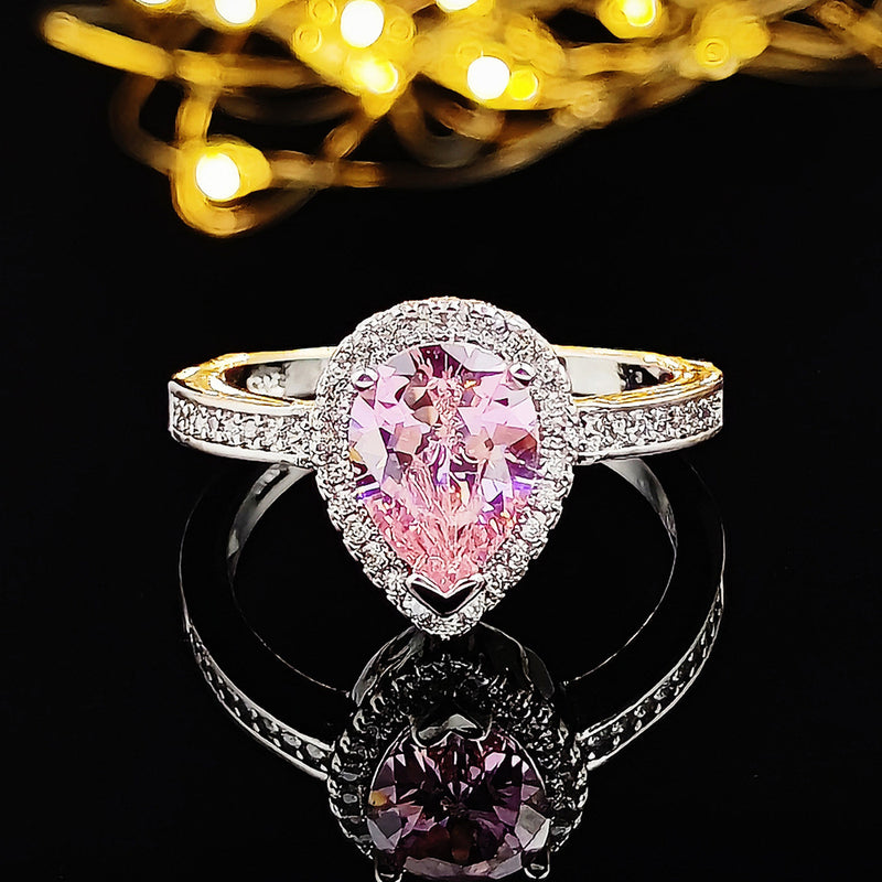 Luxury Multicolor Cubic Zirconia Wedding Ring