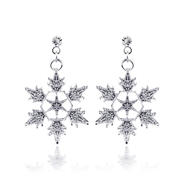 Exquisite Bridal Christmas Snowflake Necklace & Earring Set