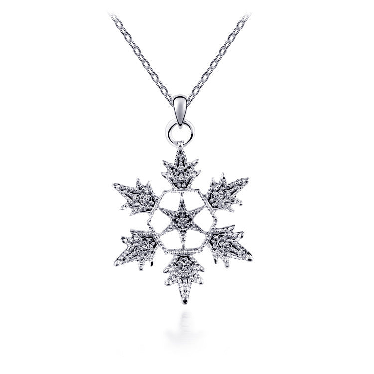 Exquisite Bridal Christmas Snowflake Necklace & Earring Set