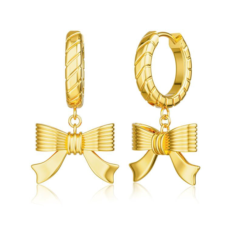 Stylish Bow Earrings Set Hoop