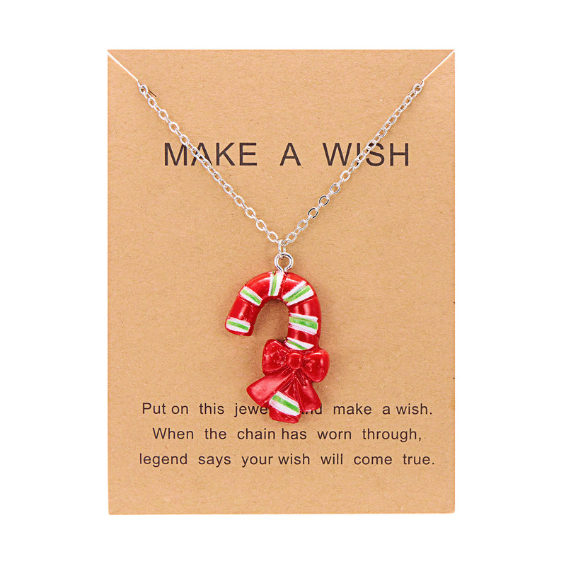 christmas Snowman & Santa Pendant Necklace