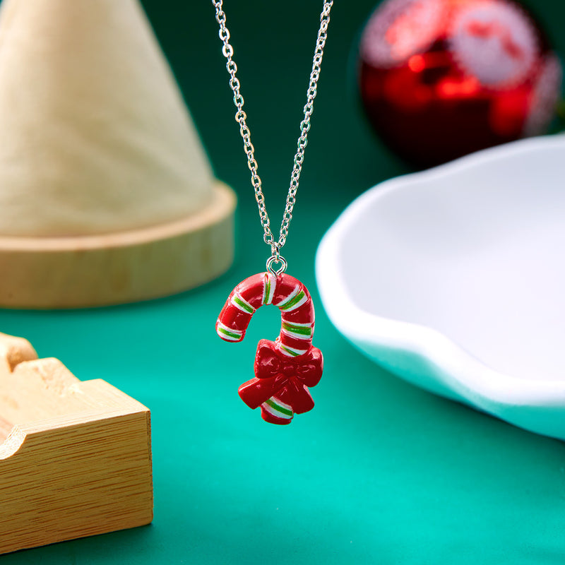 christmas Snowman & Santa Pendant Necklace