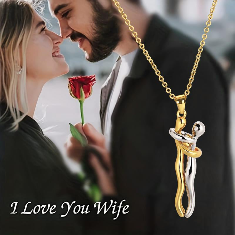 Love Hug Couple Gold/Silver Necklace