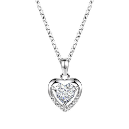 925 Heart Rhinestone Necklace