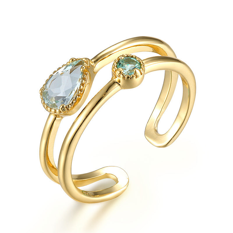 Classic Gold Crystal Adjustable Rings