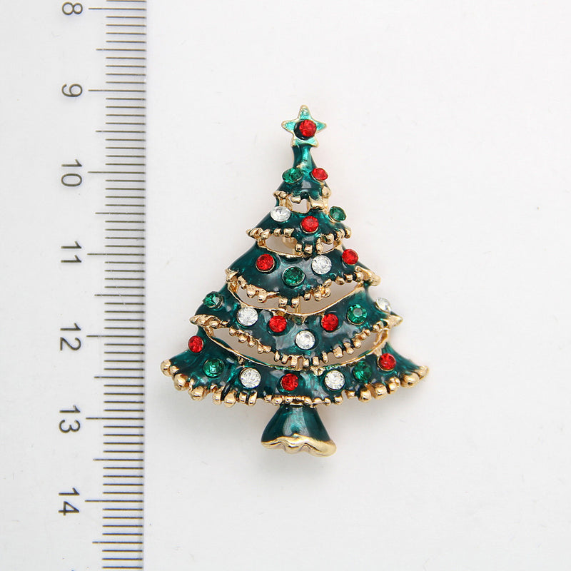 Christmas Tree Brooch Pin - Festive Jewelry for Women & Girls