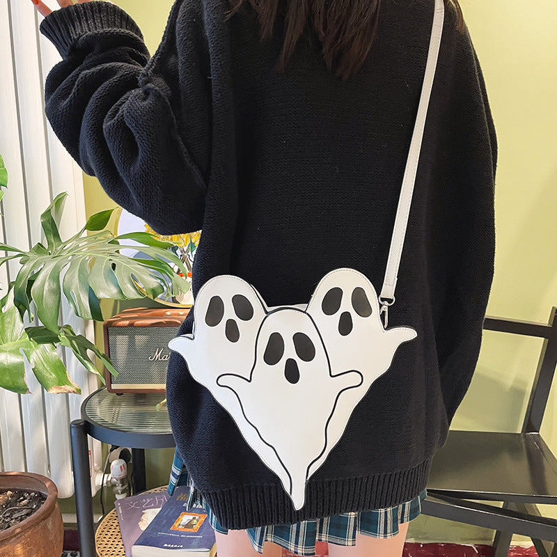 Cute 3D Cartoon Ghost Halloween Shoulder Bag for Women