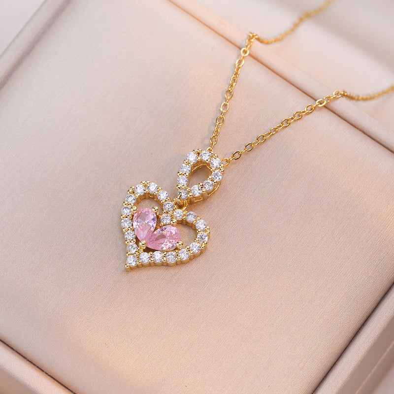 Exquisite Luxury Rhinestone Crystal Heart Pendant Necklace