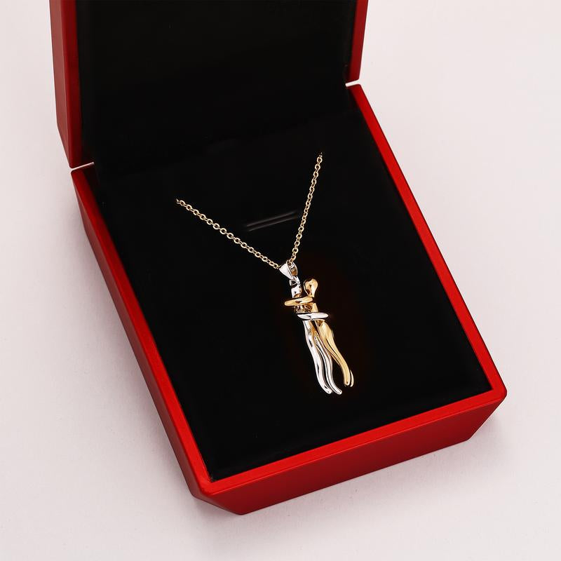 Love Hug Couple Gold/Silver Necklace