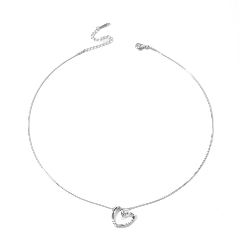 Stainless Steel Twist Heart Pendant Necklace