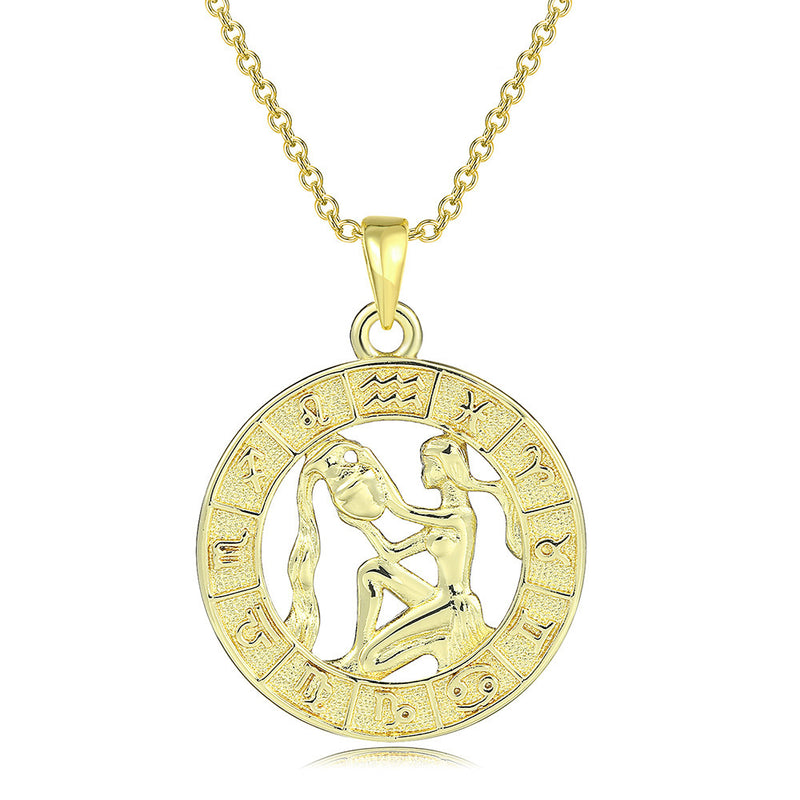 Zodiac Sign Gold Pendant Necklace