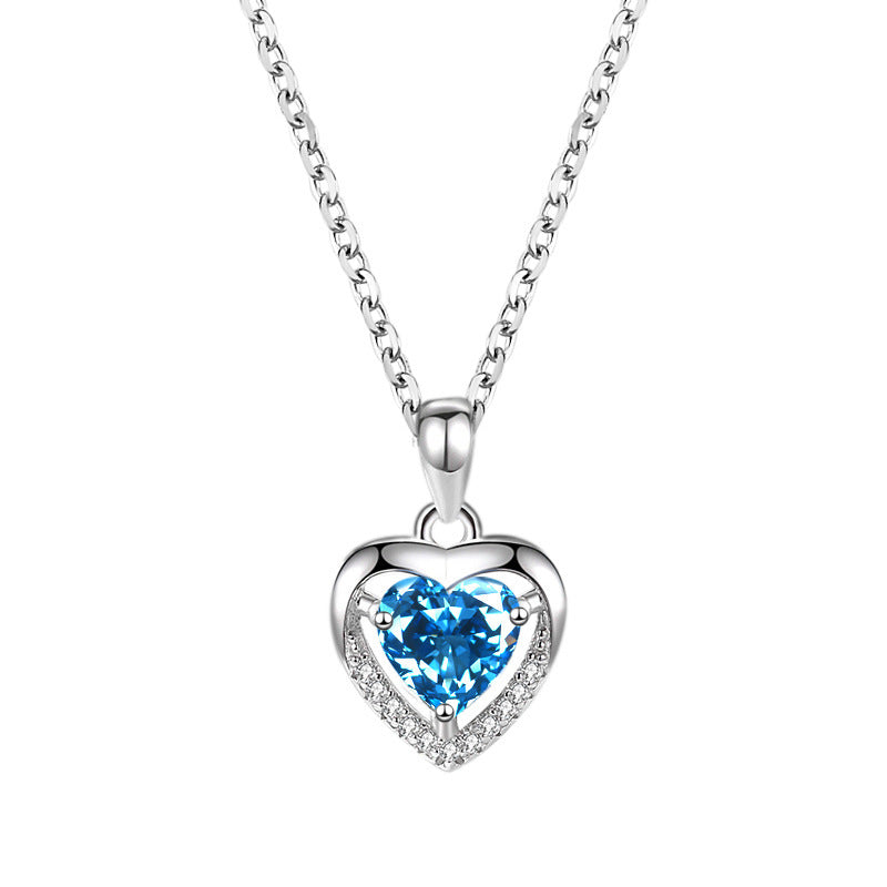 925 Heart Rhinestone Necklace