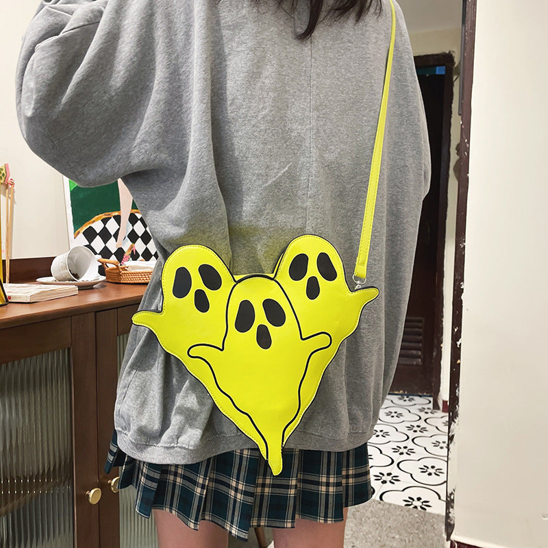 Cute 3D Cartoon Ghost Halloween Shoulder Bag for Women