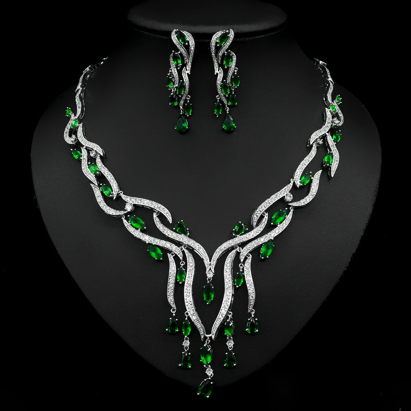 New Crystal Zircon Jewelry Set -