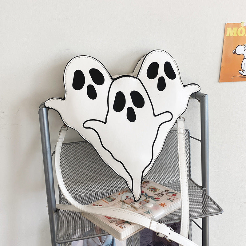 Cute 3D Cartoon Ghost Halloween Shoulder Bag for Women