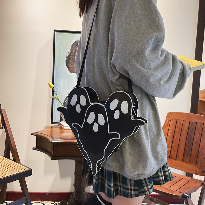 Cute 3D Cartoon Ghost Halloween Shoulder Bag for Women