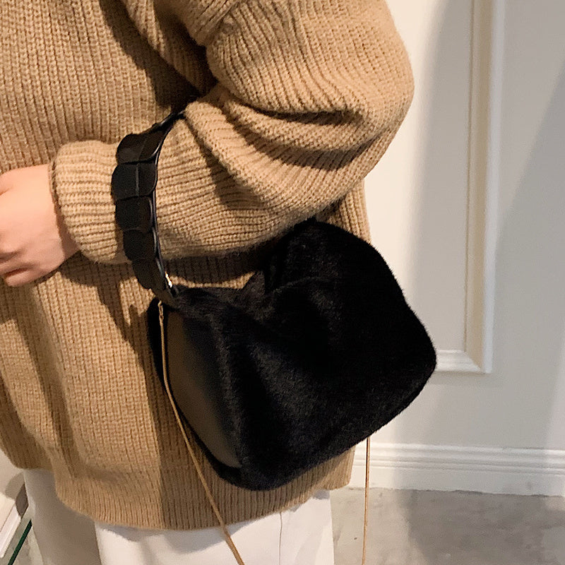 Small Furry Crossbody Handbag