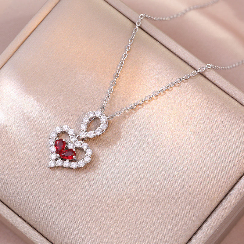 Exquisite Luxury Rhinestone Crystal Heart Pendant Necklace