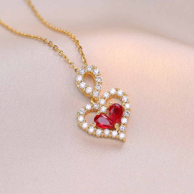 Exquisite Luxury Rhinestone Crystal Heart Pendant Necklace