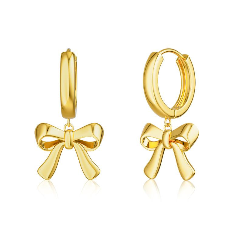 Stylish Bow Earrings Set Hoop