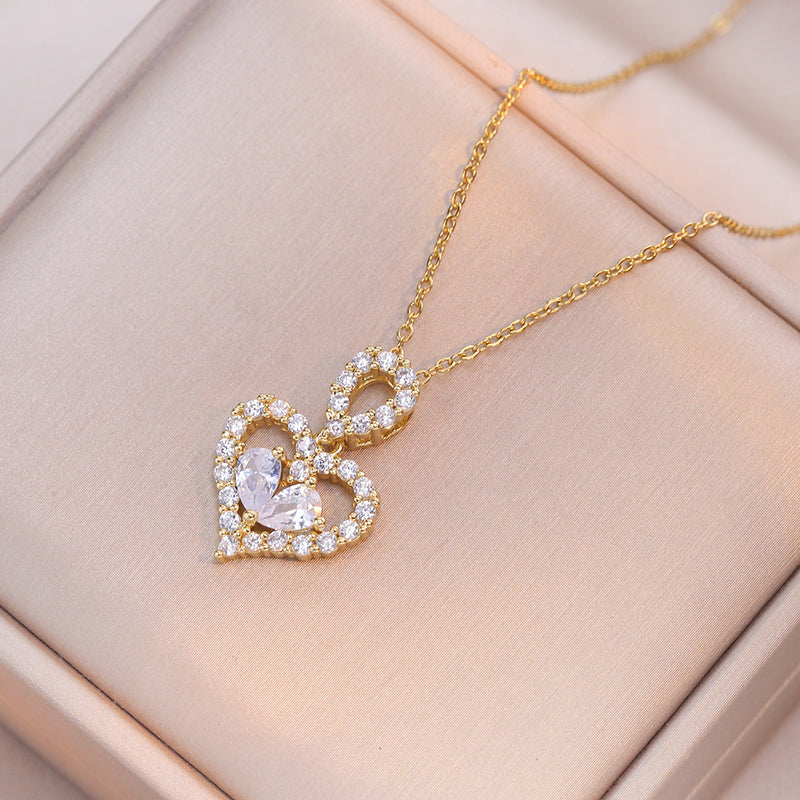 Exquisite Luxury Rhinestone Crystal Heart Pendant Necklace