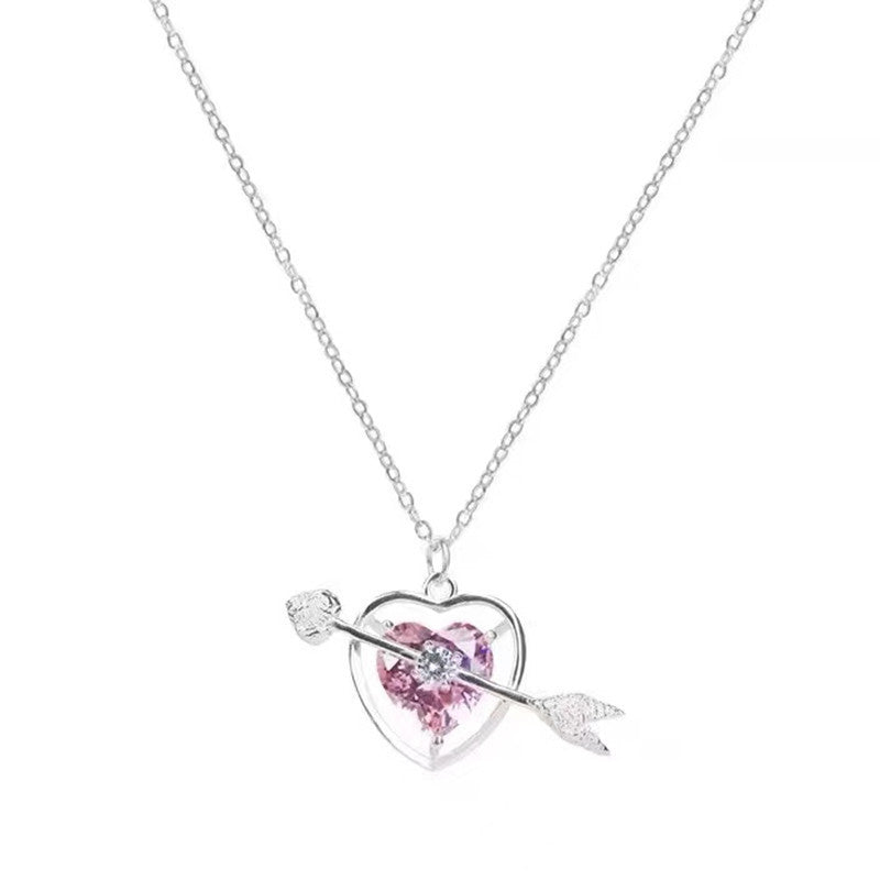 Heart Necklace with Cupid's Arrow