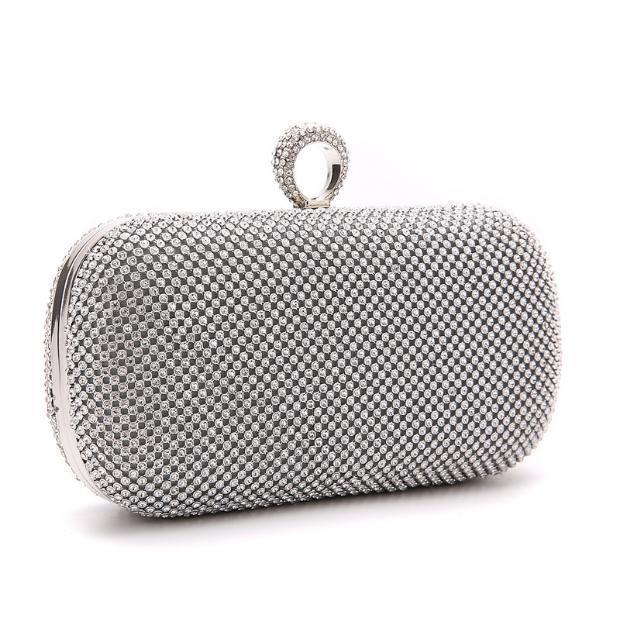 Diamond-Studded Evening Clutch with Chain